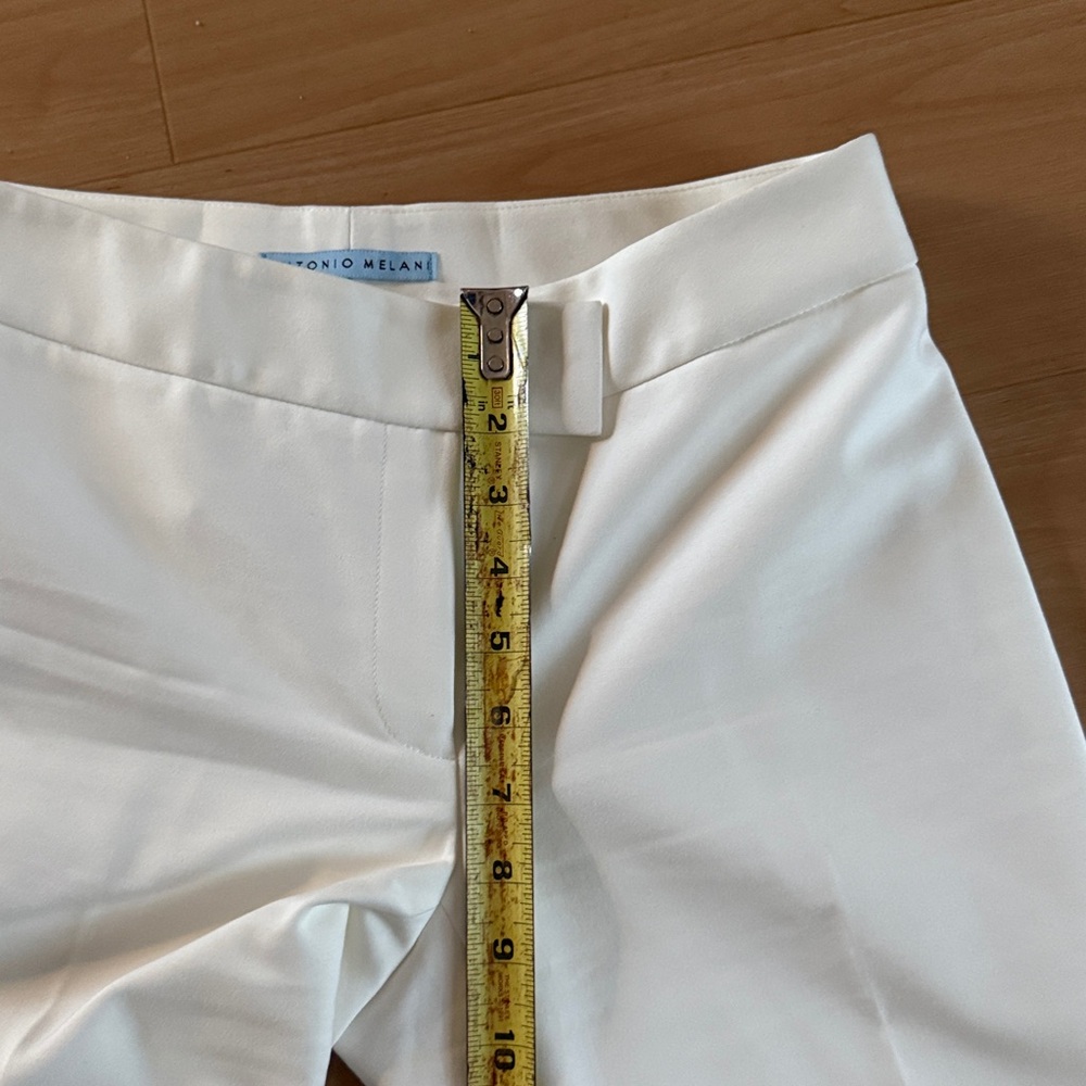ANTONIO MELANI WHITE MAXINE FIT FLARED SHABBY CHIC DRESS PANTS SZ 2 BUSINESSWEAR - Picture 6 of 15